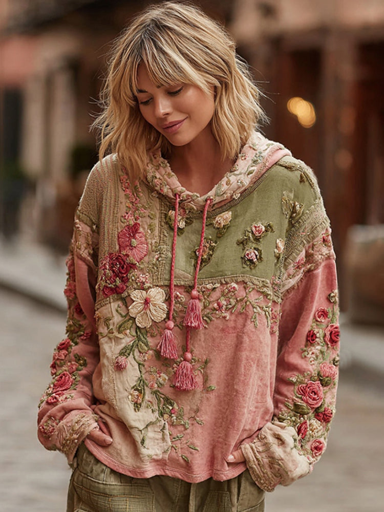 Marlowe | Embroidered Boho Hooded Sweatshirt