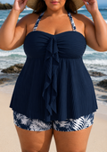 Emily | Plus Size Pleated Swim Dress Set