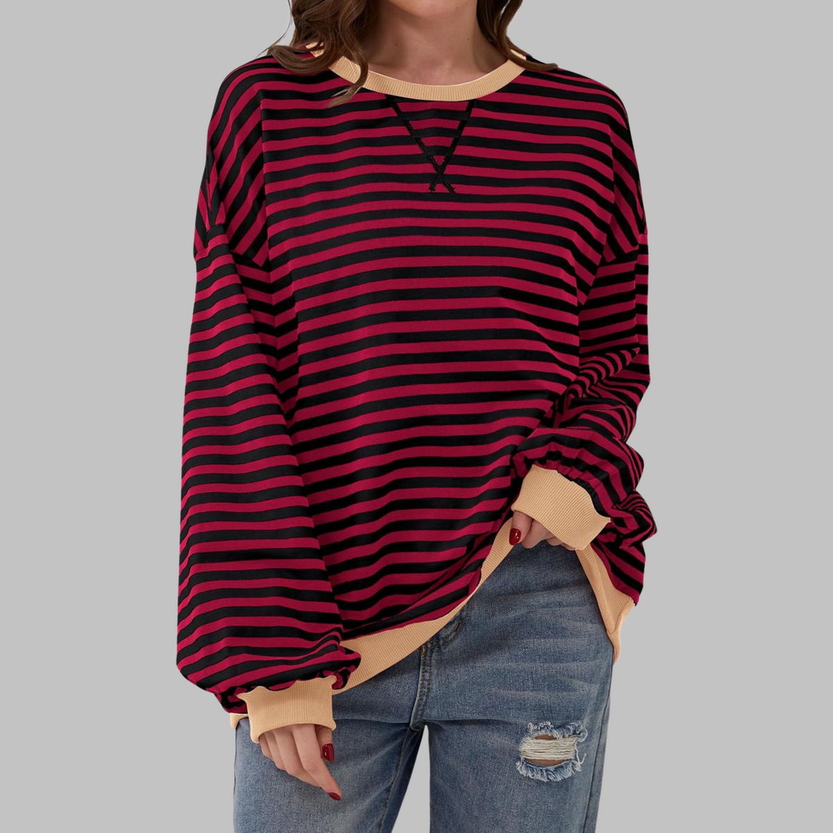 Mirelle | Relaxed Striped Long-Sleeve Top
