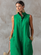 Aurelia | Sleeveless Stand Collar Jumpsuit