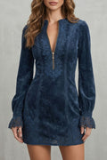Avenelle – Embroidered detail – Zip-front mini dress