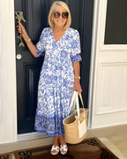 Remington | Graceful Floral V-Neck Dress