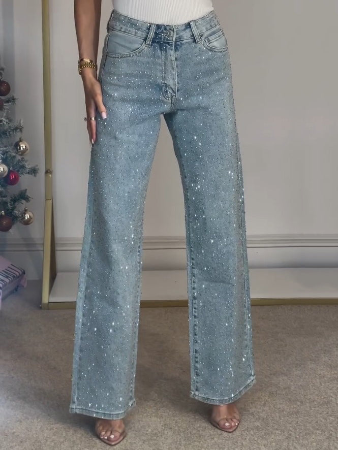 Elena High Waisted Diamanté Jeans