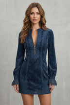 Avenelle – Embroidered detail – Zip-front mini dress
