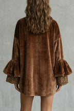 Velanique – Tiered sleeve detail – Velvet mini dress