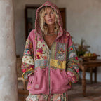 Vivienne | Vintage Patchwork Zip Hoodie