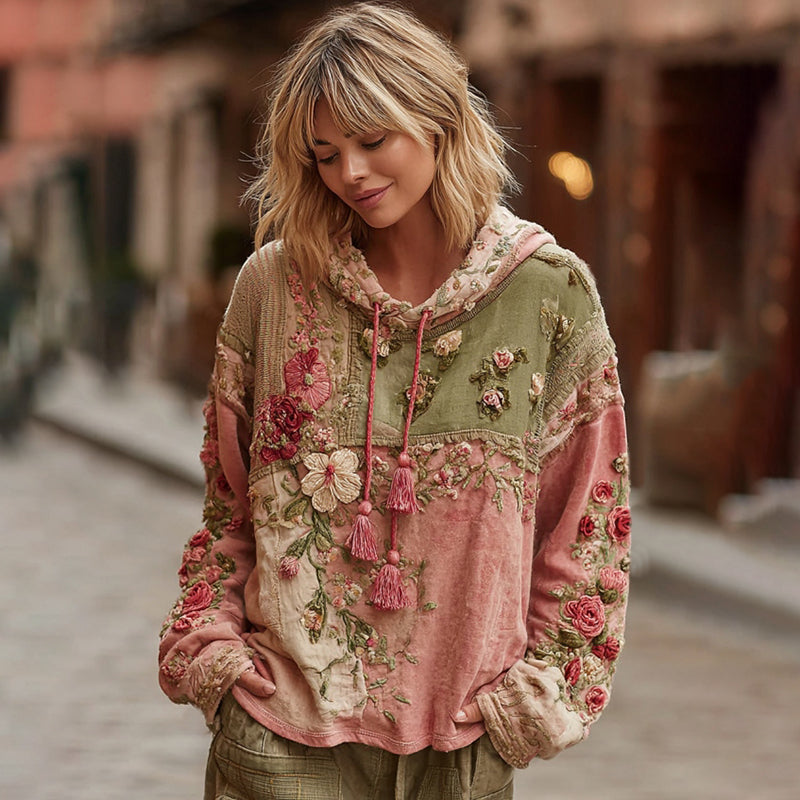 Marlowe | Embroidered Boho Hooded Sweatshirt