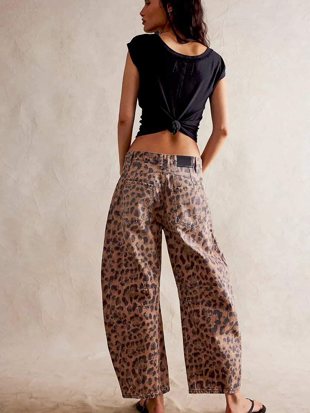 Nora Leopard Barrel Jeans