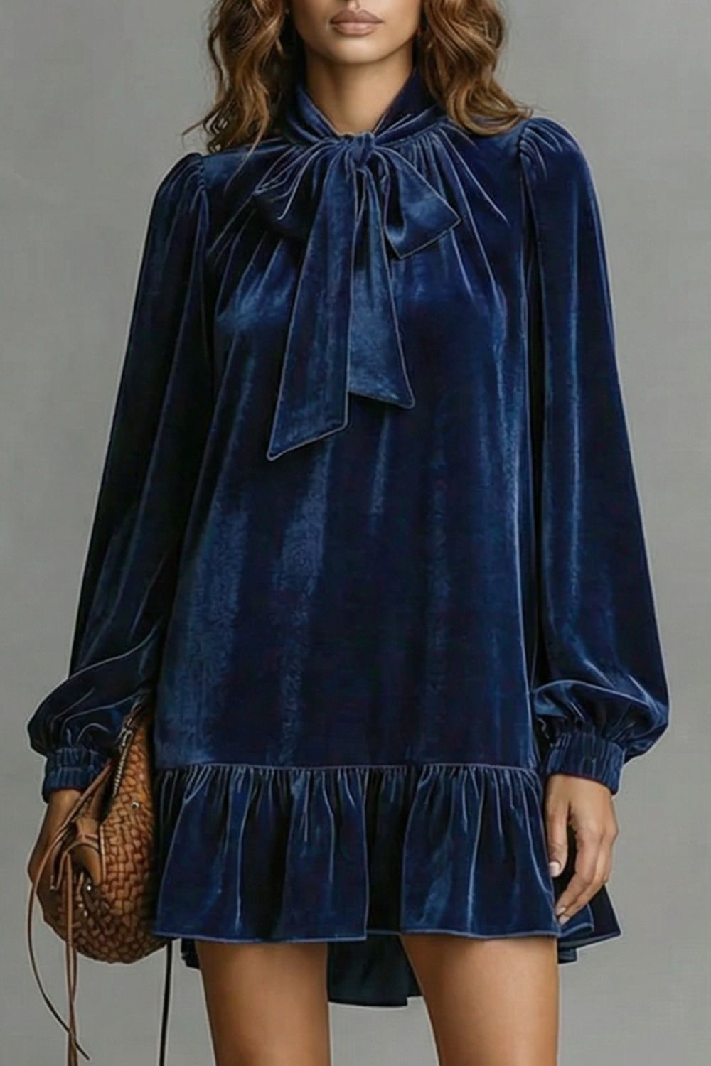 Velézia – Velvet bow detail – Mini dress