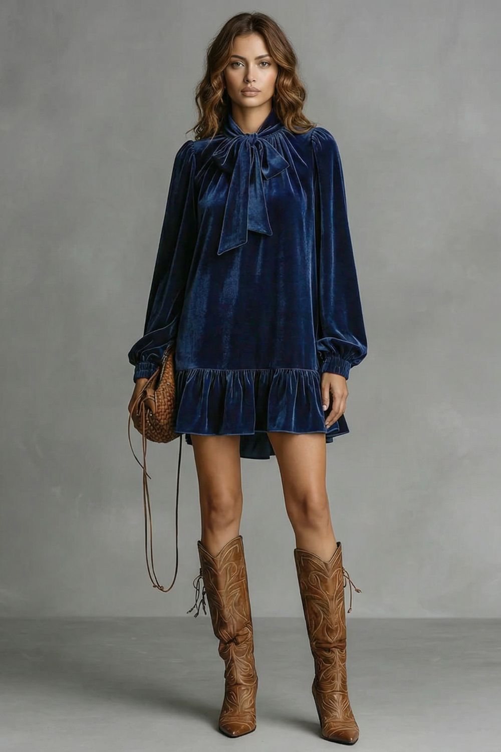 Velézia – Velvet bow detail – Mini dress