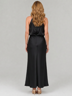 Nopal | Sleeveless Draped Neck Midi Dress