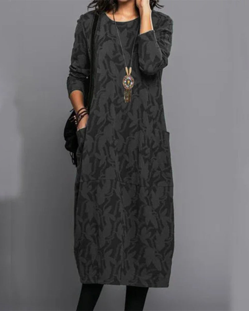 Dahlia | Long Sleeve Floral Midi Dress
