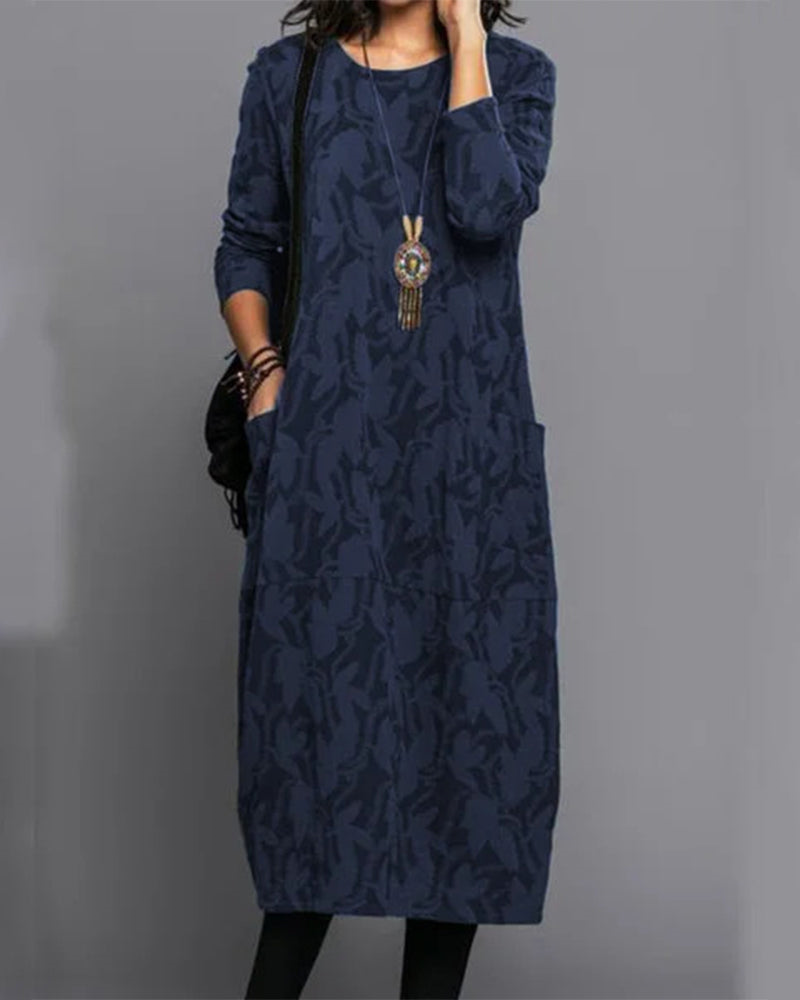 Dahlia | Long Sleeve Floral Midi Dress
