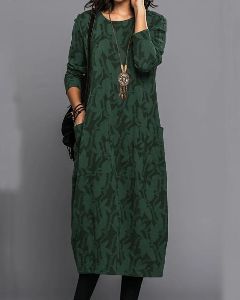 Dahlia | Long Sleeve Floral Midi Dress