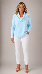 Marie Elegant Cowl Neck Knit Sweater