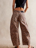 Nora Leopard Barrel Jeans