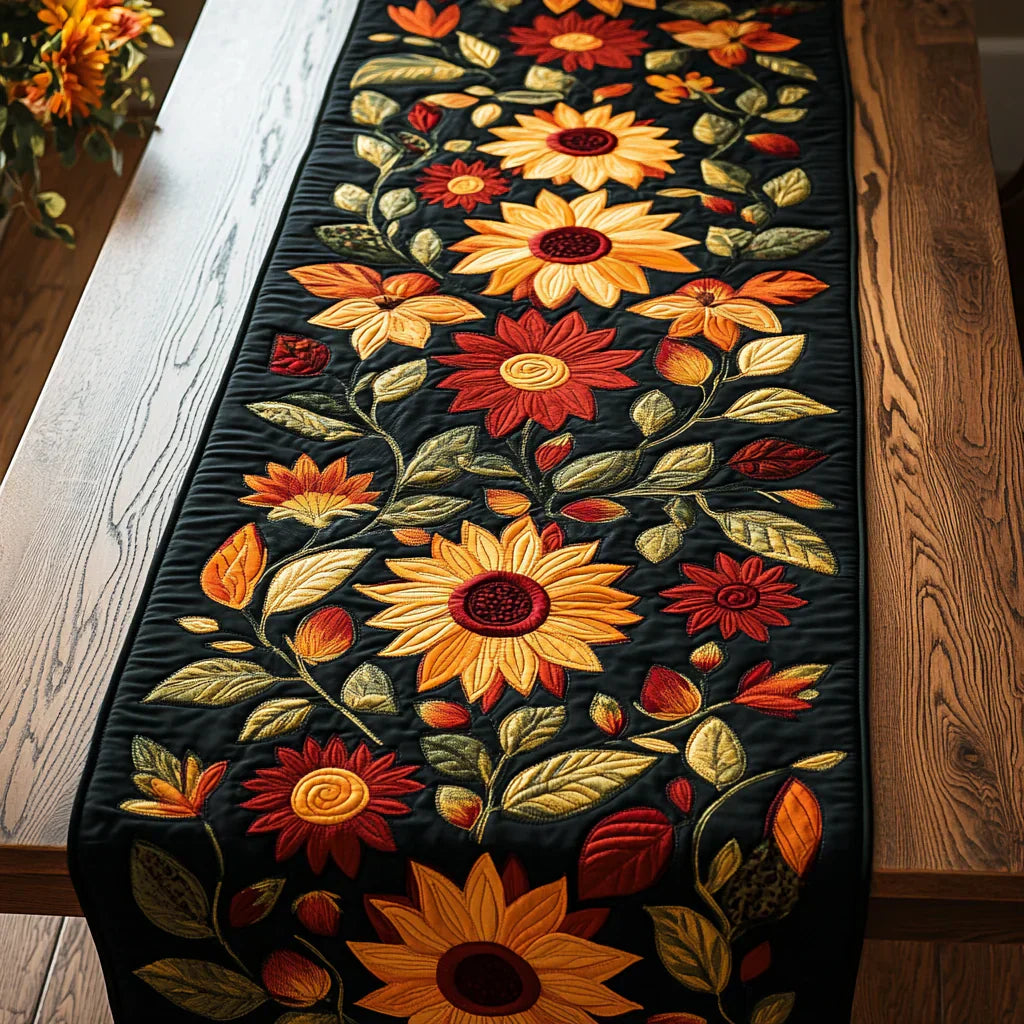 Quilted Tablecloth - Autumn Sunflowers