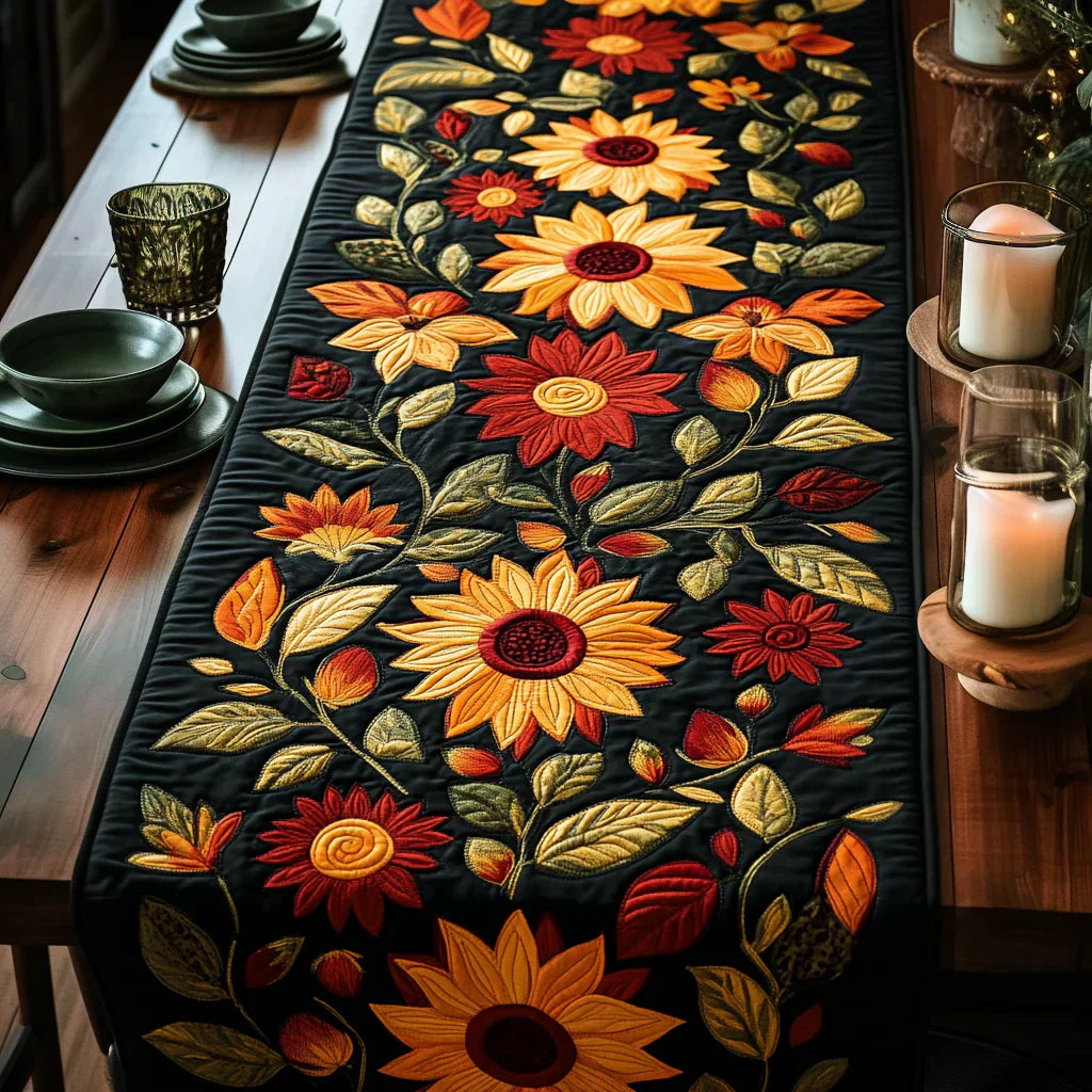 Quilted Tablecloth - Autumn Sunflowers