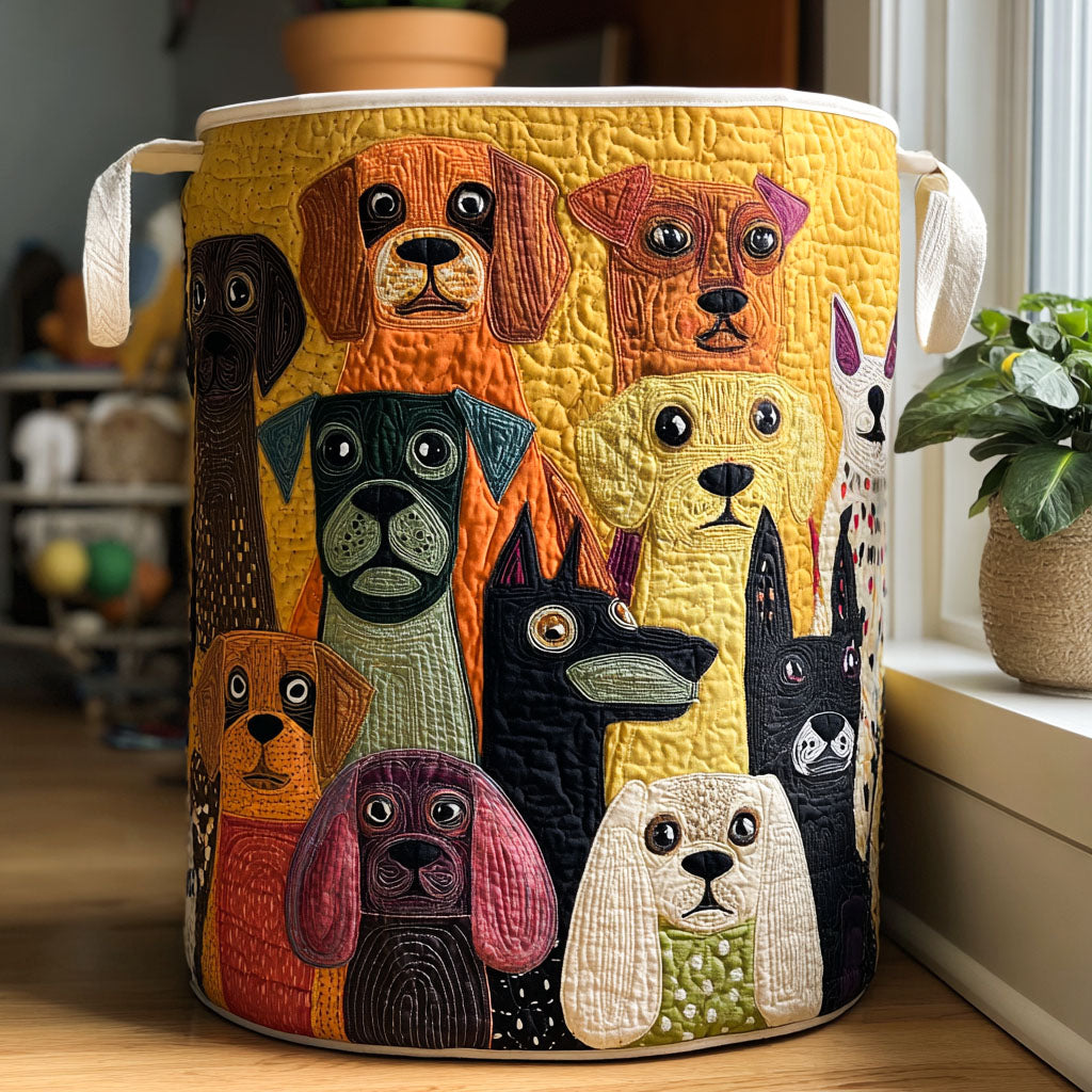Playful Pup Parade Laundry Basket