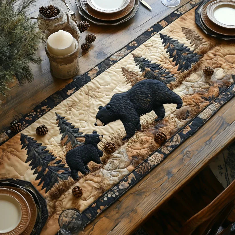 Dressed Table Runner - Family of Black Bears