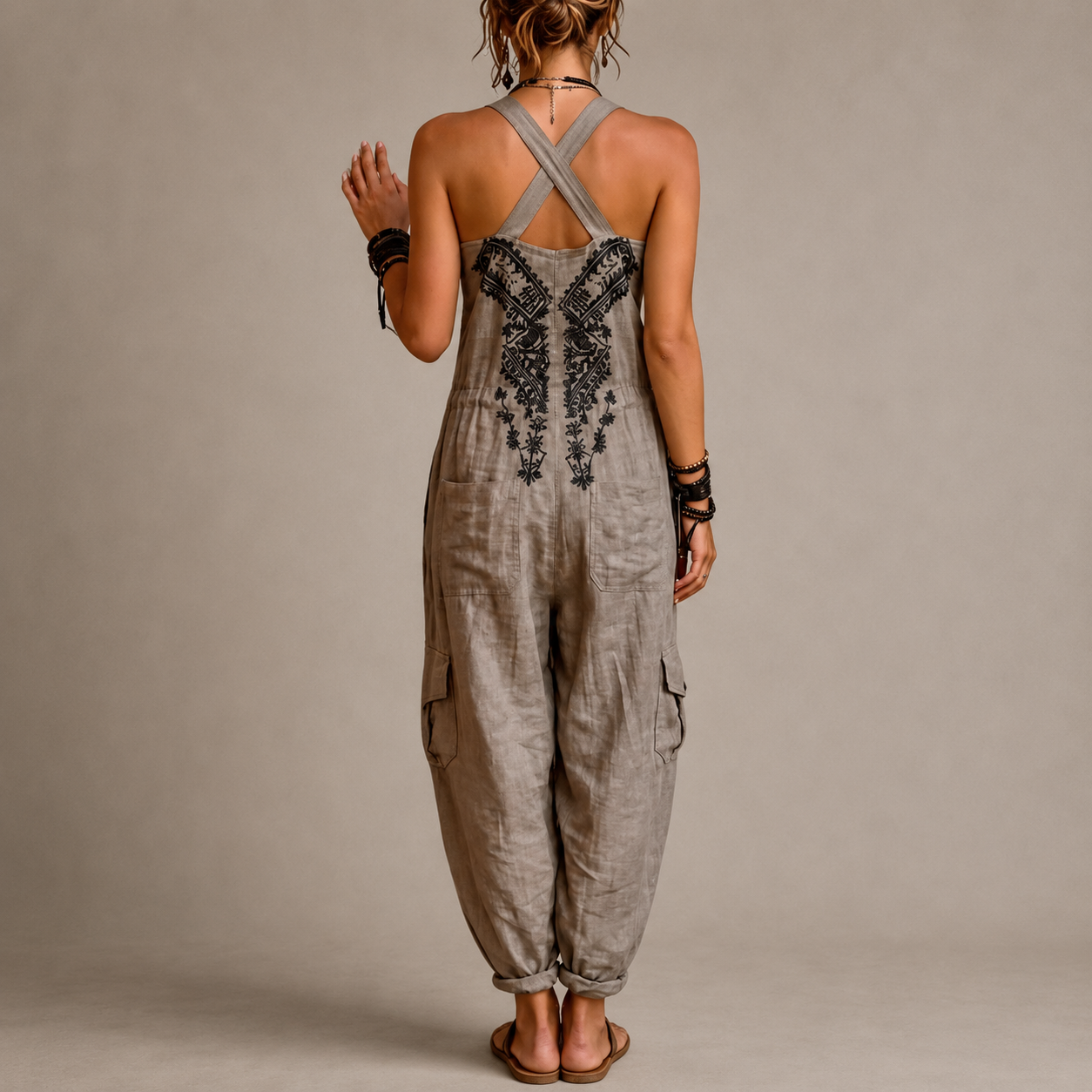 Erminilde | Embroidered Boho Jumpsuit