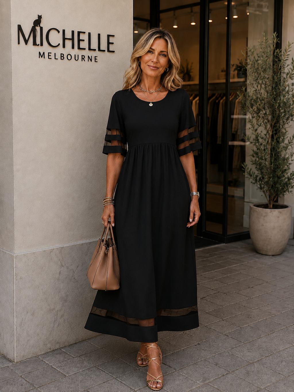Aubrey™ – Flattering Tummy-Smoothing Midi Dress