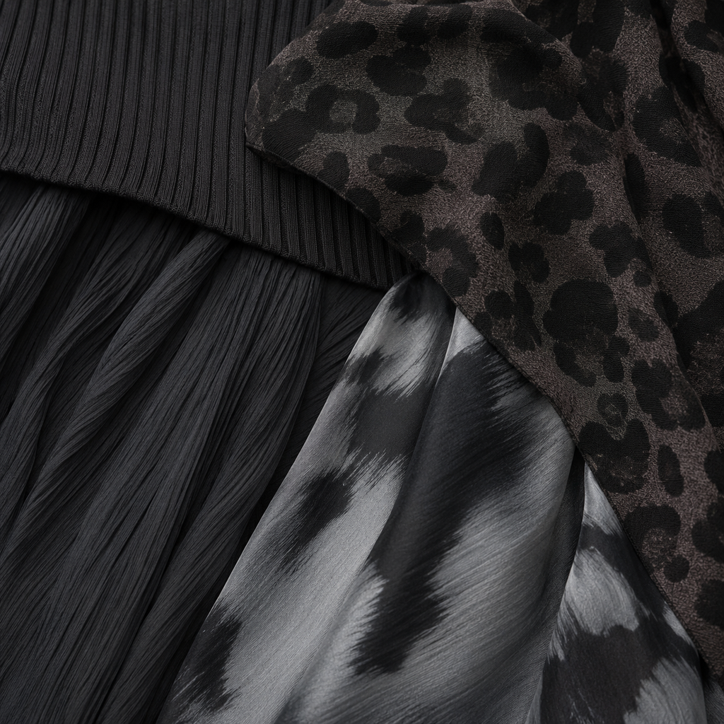 Fenna™ | Long Dress with Leopard Accent – Bold Elegance & Flowing Femininity