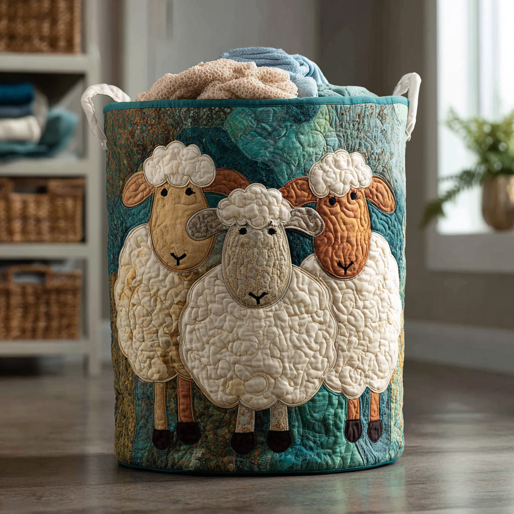 Cozy Sheep Trio Laundry Basket