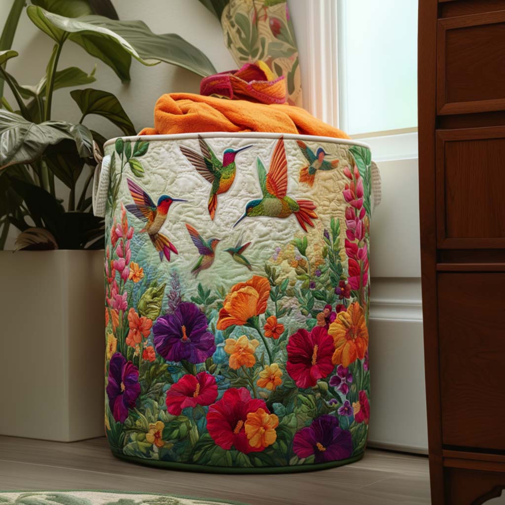 Hummingbird Garden Bliss Laundry Basket