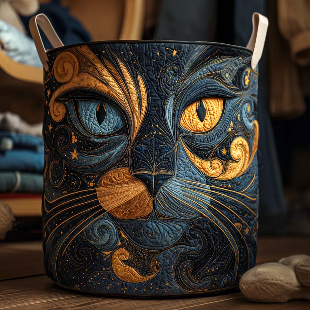 Celestial Mystic Cat Laundry Basket