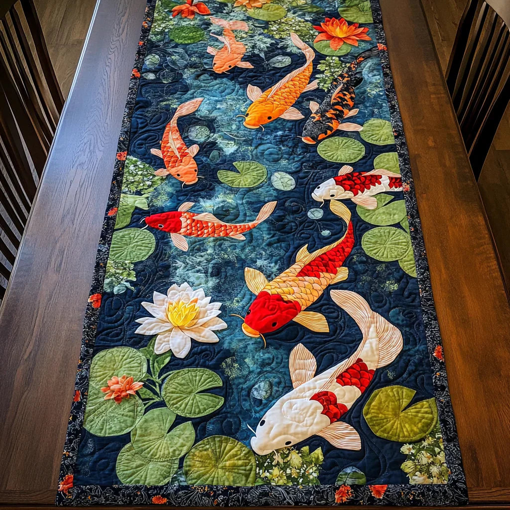 Quilted Table Pad - Dream of Koi Carp