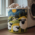 Moonlit Sheep Meadow Laundry Basket