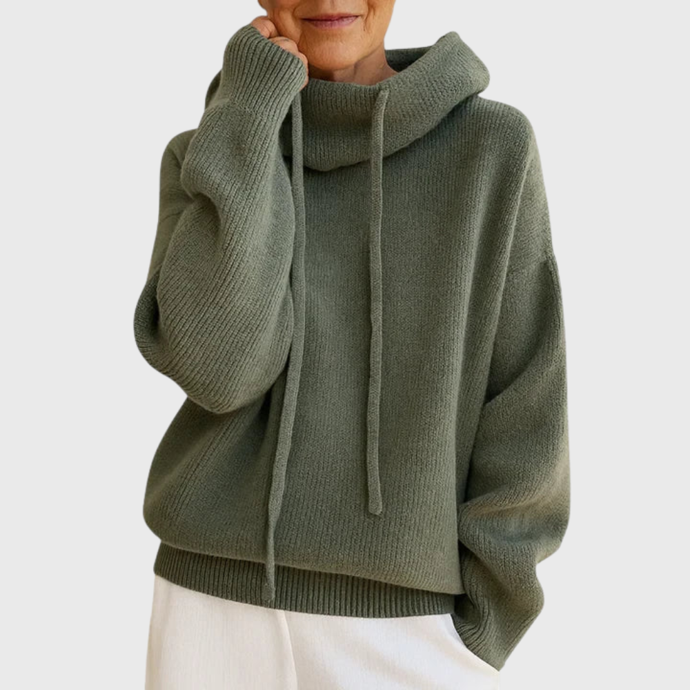 Brielle | Relaxed Drawstring Cowl Neck Sweater