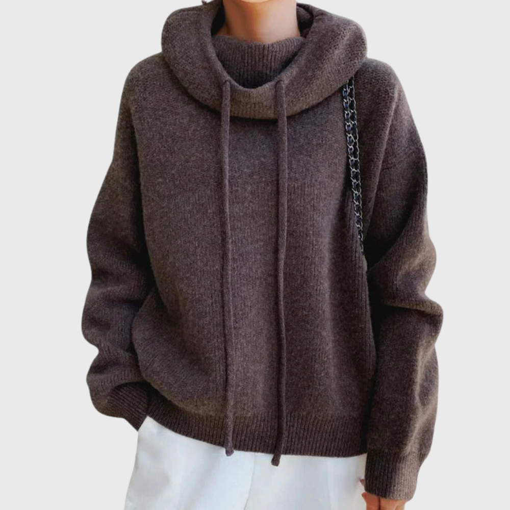 Brielle | Relaxed Drawstring Cowl Neck Sweater