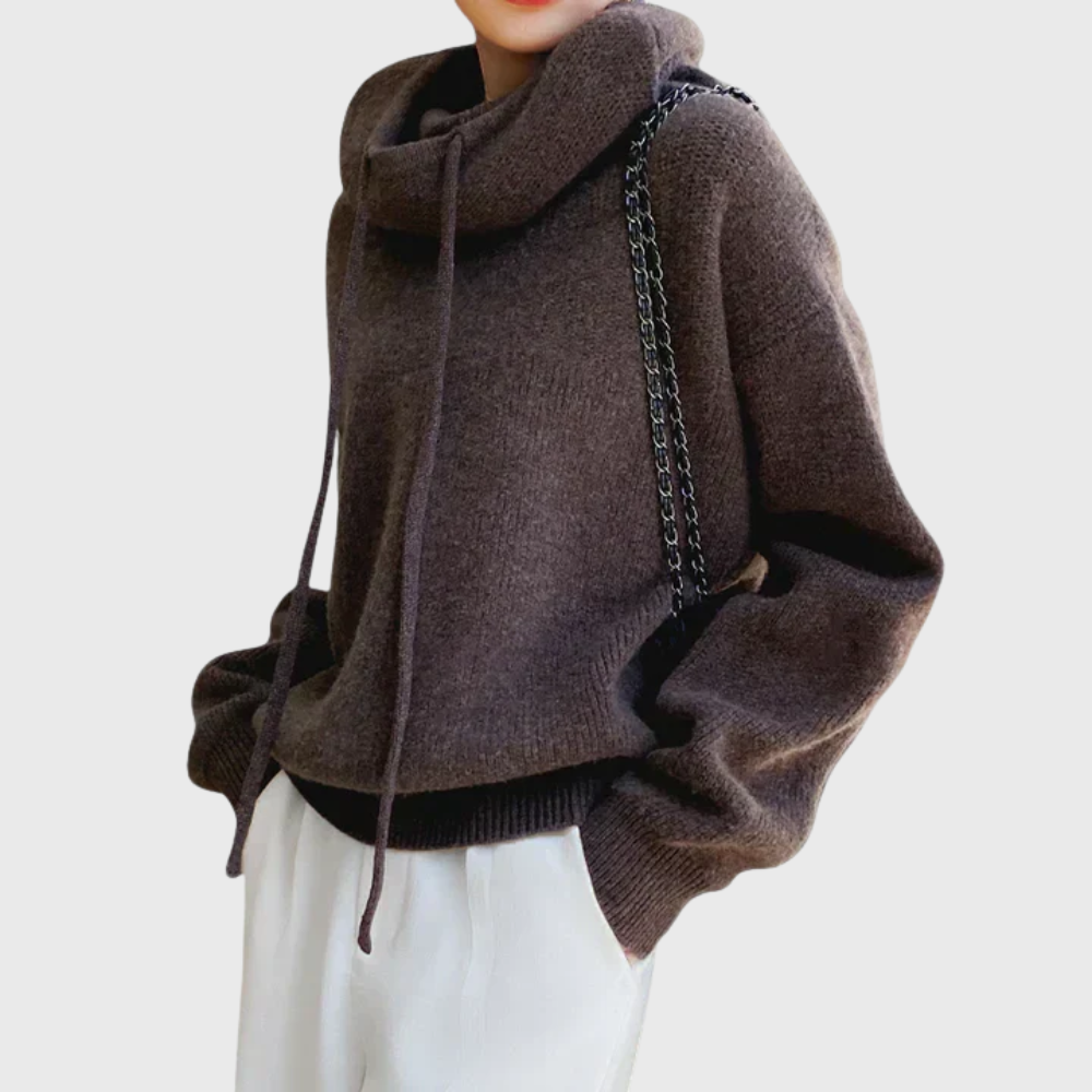 Brielle | Relaxed Drawstring Cowl Neck Sweater