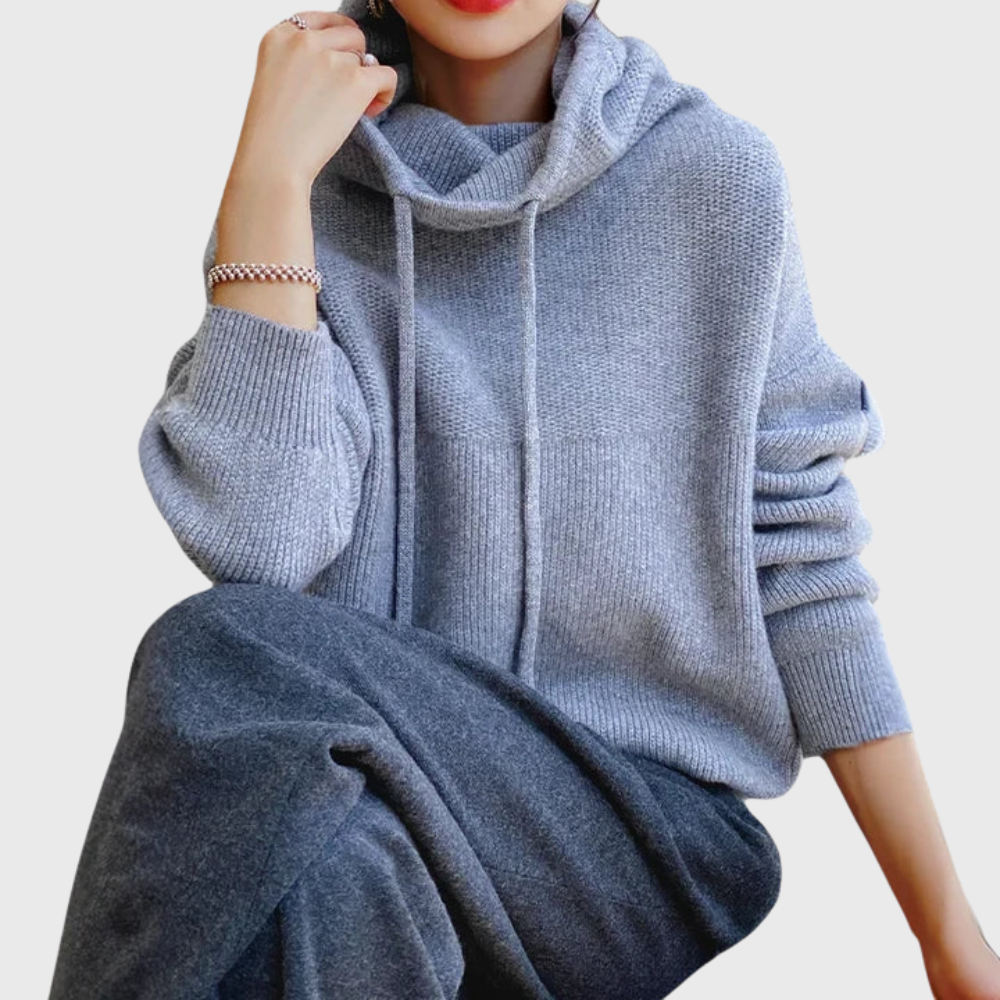 Brielle | Relaxed Drawstring Cowl Neck Sweater