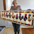 Quilted Tablecloth - Parade of Roosters