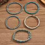 Set with Bohemian Turquoise Bead Bracelet