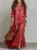 Savannah | Bohemian Denim Maxi Dress