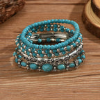 Set with Bohemian Turquoise Bead Bracelet