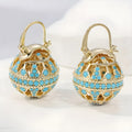 Turquoise Filigree Globe Drop Earrings