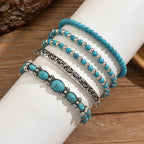 Set with Bohemian Turquoise Bead Bracelet