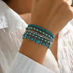 Set with Bohemian Turquoise Bead Bracelet