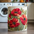 Crimson Poppy Bloom Laundry Basket
