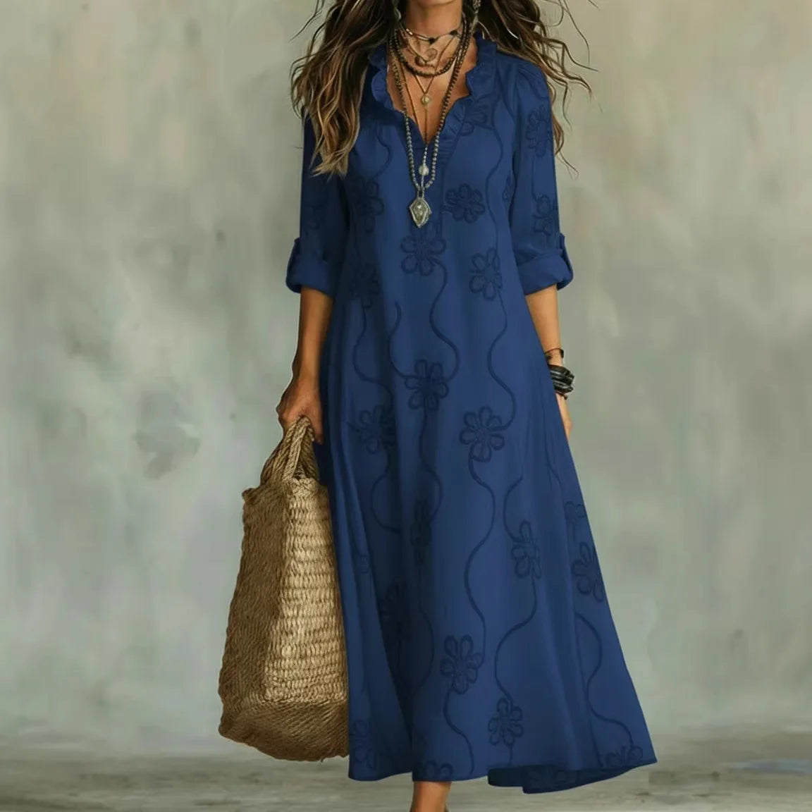 Ardyne | Embroidered Ruffle Maxi Dress