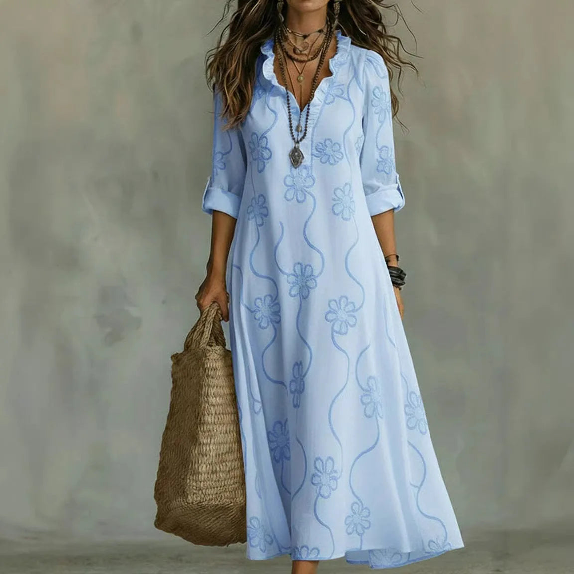 Ardyne | Embroidered Ruffle Maxi Dress