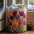 Blooming Tulip Garden Laundry Basket