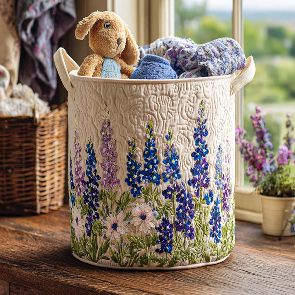 Bluebonnet Meadow Charm Laundry Basket