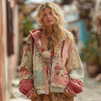 Amelie | Floral Patchwork Zip Hoodie