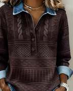 Adeline | Half-Button Collared Sweatshirt